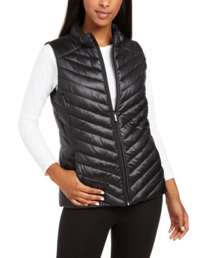 calvin klein quilted metallic puffer vest