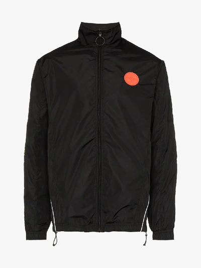 Shop Off-white Zipped Logo Track Jacket In Black