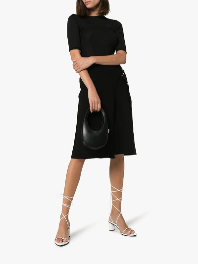 Shop Helmut Lang Crossover Knit Skirt In Black