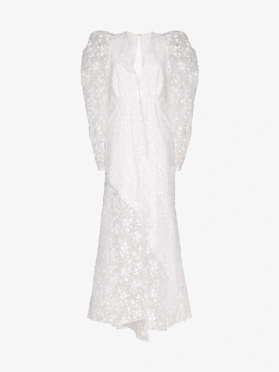 Shop Rosie Assoulin Victorian Pouf Sleeve Dress In White