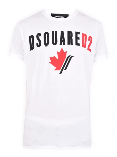 Shop Dsquared2 Branded T-shirt In White