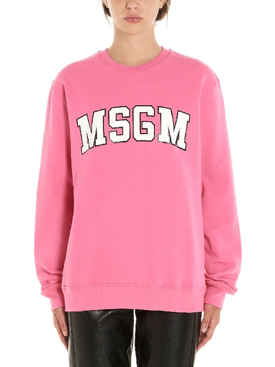 Shop Msgm Sweatshirt In Fuchsia