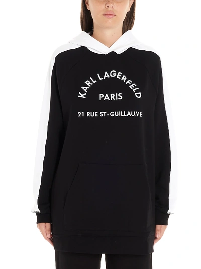 Shop Karl Lagerfeld Hoodie In Black & White