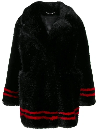 Shop Ermanno Scervino Faux Fur Coat In Black