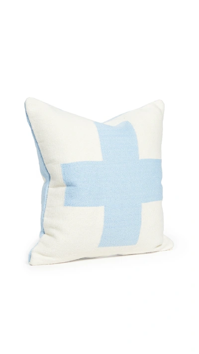 Shop Jonathan Adler Pop Cross Pillow In Blue/natural