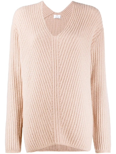 Shop Allude Cashmere Ribbed Knit Jumper - Pink