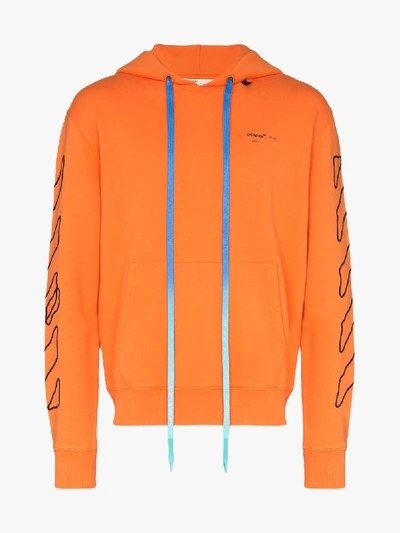 Shop Off-white Abstract Arrow Logo Hoodie In Orange