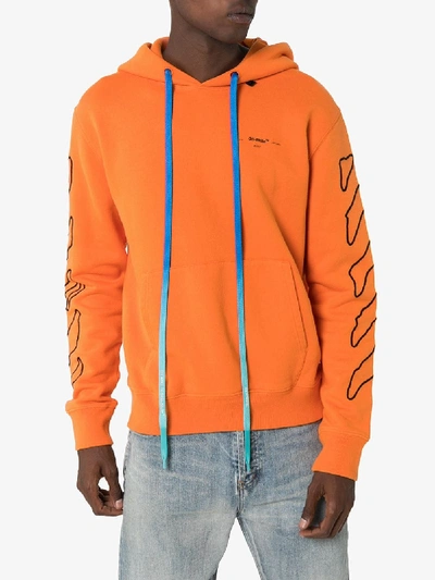 Shop Off-white Abstract Arrow Logo Hoodie In Orange