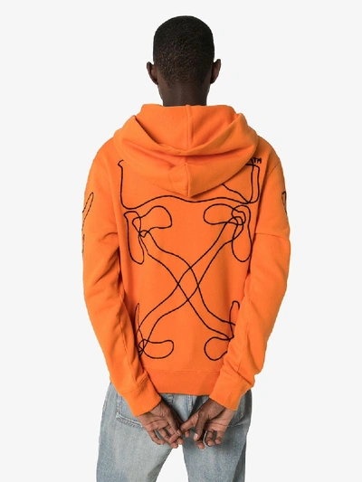 Shop Off-white Abstract Arrow Logo Hoodie In Orange