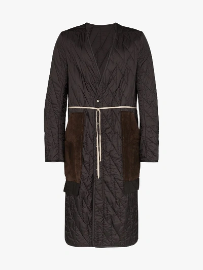 Shop Rick Owens Padded Belted Jacket In Black