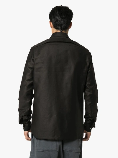 Shop Rick Owens Button-down Shirt Jacket In Black