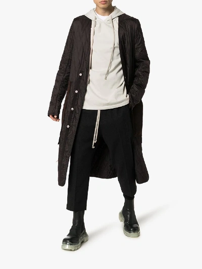 Shop Rick Owens Padded Belted Jacket In Black