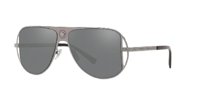 Shop Versace Man Sunglasses Ve2212 In Grey Mirror Silver
