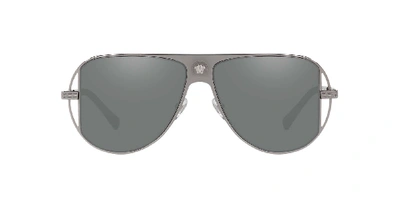 Shop Versace Man Sunglasses Ve2212 In Grey Mirror Silver