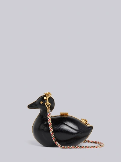 Shop Thom Browne Pebbled Leather Duck Minaudiere In Black