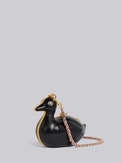 Shop Thom Browne Pebbled Leather Duck Minaudiere In Black
