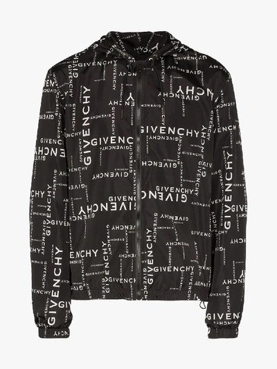 Shop Givenchy Logo Print Lightweight Jacket In Black
