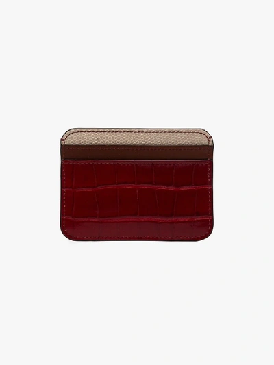 Shop Chloé Red Croc-effect Leather Card Holder