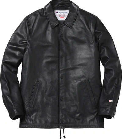 Pre-owned Supreme Champion Leather Coaches Jacket Black | ModeSens