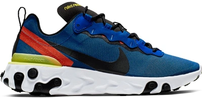 Pre-owned Nike React Element 55 Game Royal Dynamic Yellow Habanero Red In Game  Royal/black-white-dynamic Yellow-habanero Red | ModeSens
