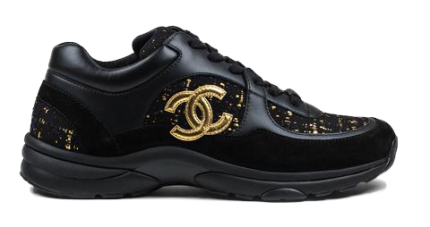 black and gold chanel sneakers