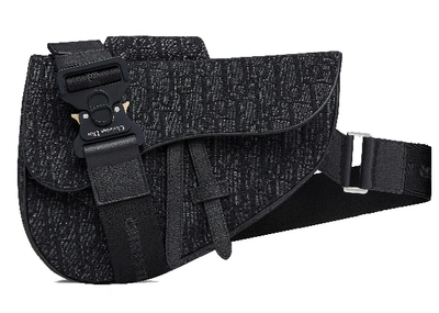 Pre-owned Dior  Saddle Bag Oblique Jacquard Black