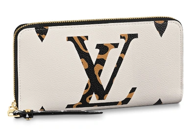 Pre-owned Louis Vuitton  Zippy Wallet Monogram Giant Jungle Ivory Beige Multicolor