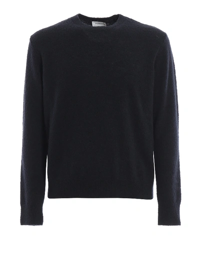 Shop Dondup Blue Wool Blend Crewneck Sweater In Dark Blue
