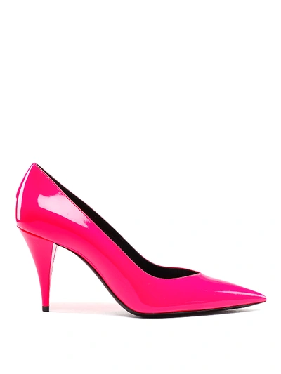 Shop Saint Laurent Kiki Fluorescent Pumps In Fuchsia