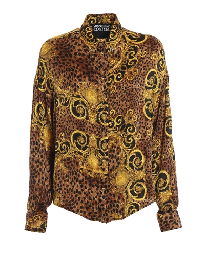 Shop Versace Jeans Leo Baroque Print Shirt In Multicolour
