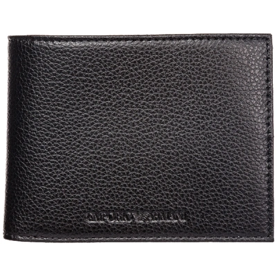 Shop Emporio Armani Men's Wallet Leather Coin Case Holder Purse Card Bifold In Black