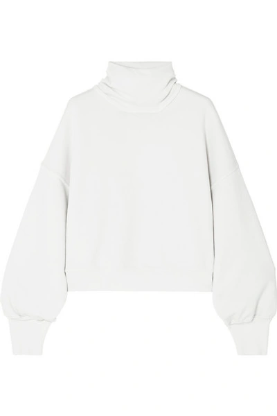 Shop Agolde Cotton-jersey Turtleneck Sweatshirt In White