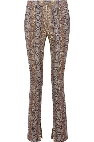Shop Victoria Beckham Cotton-blend Snake-jacquard Skinny Pants In Snake Print