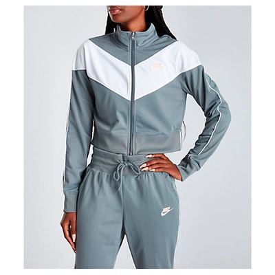 Shop Nike Women's Sportswear Heritage Track Jacket In Grey