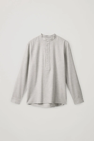 Shop Cos Cotton Tunic Shirt In Grey