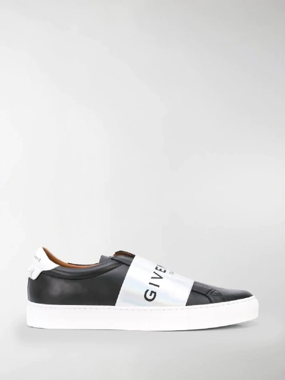 Shop Givenchy Contrasting Panel Logo Sneakers In Black