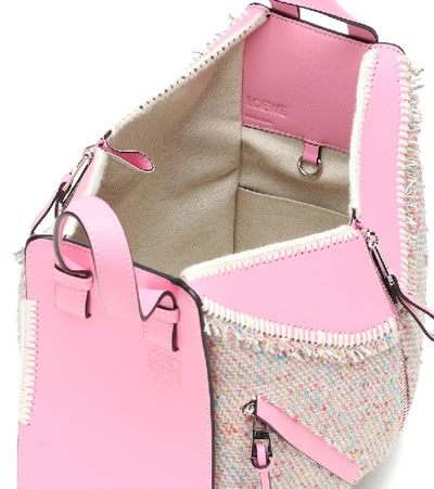 Shop Loewe Hammock Tweed Small Shoulder Bag In Pink