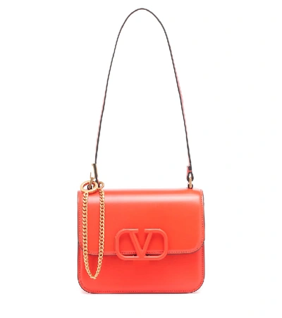 Shop Valentino Vsling Leather Shoulder Bag In Orange