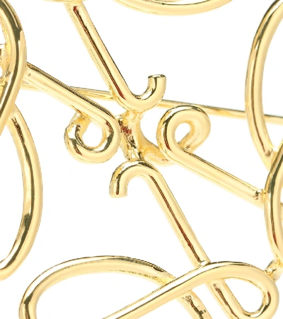 Shop Loewe Anagram Brooch In Gold