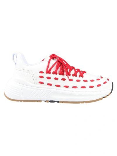 Shop Bottega Veneta Sneakers In Bianco/bright Red