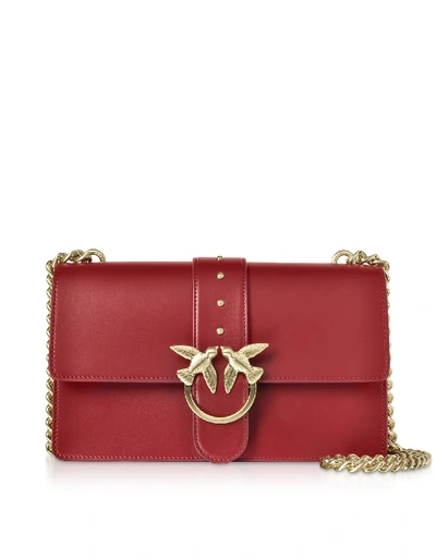 Shop Pinko Love Simply Shoulder Bag In Dark Red