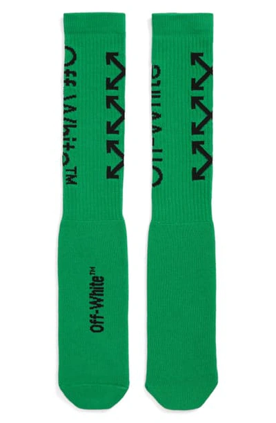 Shop Off-white Carry Arrow Tube Socks In Green/ Black
