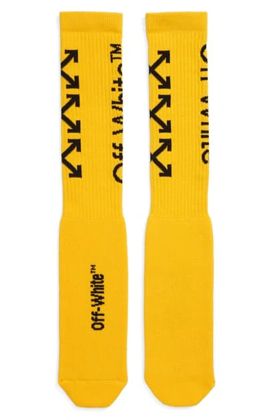 Shop Off-white Carry Arrow Tube Socks In Yellow/ Black