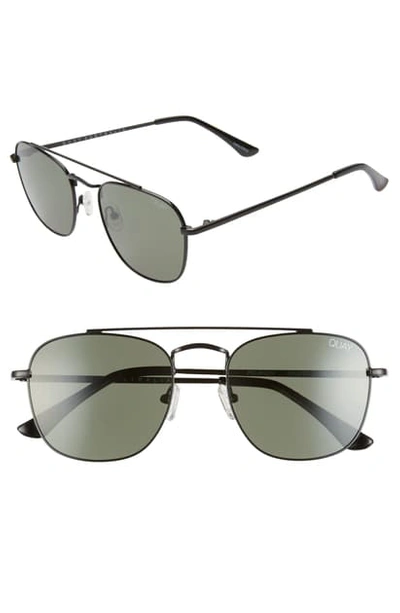 Shop Quay Helios 54mm Polarized Navigator Sunglasses In Black/green