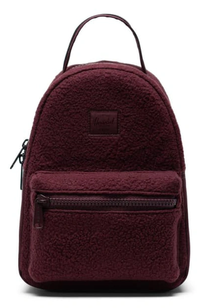 Shop Herschel Supply Co Mini Nova Fleece Backpack - Purple In Plum