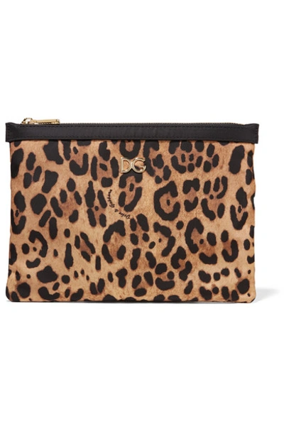 Shop Dolce & Gabbana Leopard-print Shell Cosmetics Case In Leopard Print