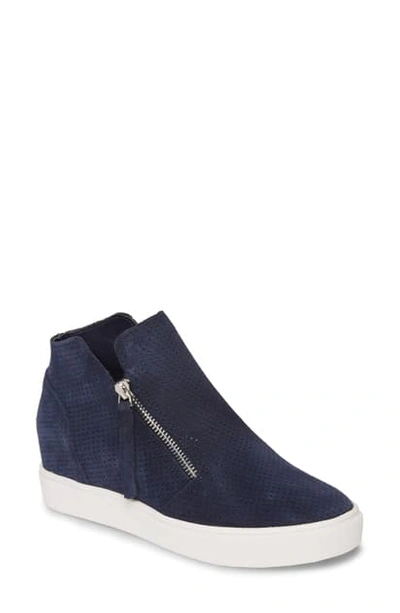 Shop Steve Madden Caliber High Top Sneaker In Navy Suede