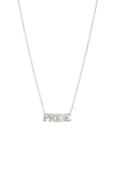 Shop Anzie Typewriter Pride Pendant Necklace In Silver/ Sapphire