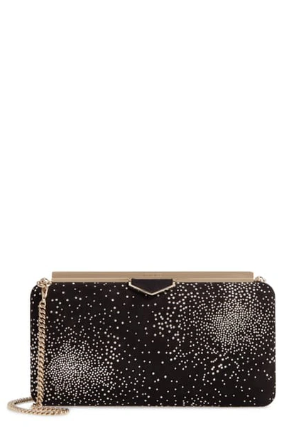 Shop Jimmy Choo Ellipse Constellation Embellished Clutch In Black/ Crystal