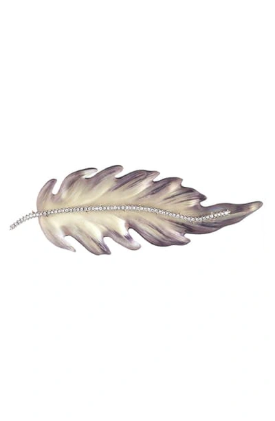 Shop Alexis Bittar Feather Brooch In Gold